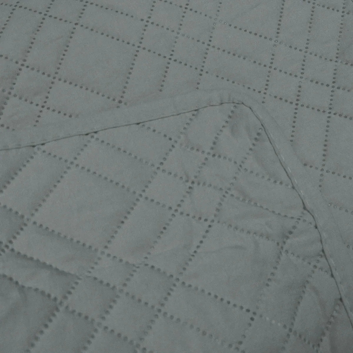 Jane Barrington Morris Dark Grey Ultrasonic Embossed Lightly Quilted Reversible Coverlet Set Queen - Mekamart Australia