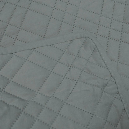 Jane Barrington Morris Dark Grey Ultrasonic Embossed Lightly Quilted Reversible Coverlet Set Queen - Mekamart Australia