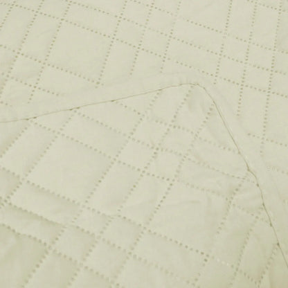 Jane Barrington Morris Light Cream Ultrasonic Embossed Lightly Quilted Reversible Coverlet Set Queen - Mekamart Australia