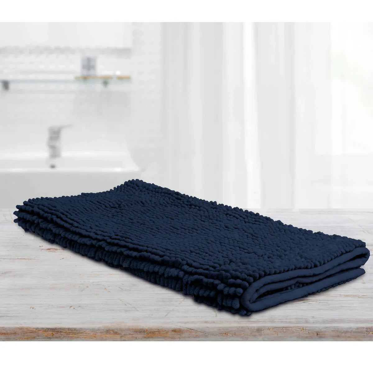 Toggle Microfiber Bath Mat Large Navy - Mekamart Australia