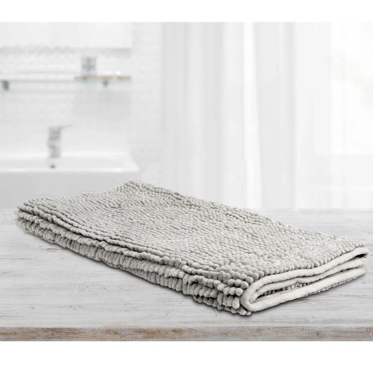 Toggle Microfiber Bath Mat Large Silver - Mekamart Australia