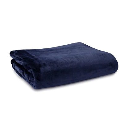 Ardor Lucia Luxury Push Blanket Navy Super King - Mekamart Australia