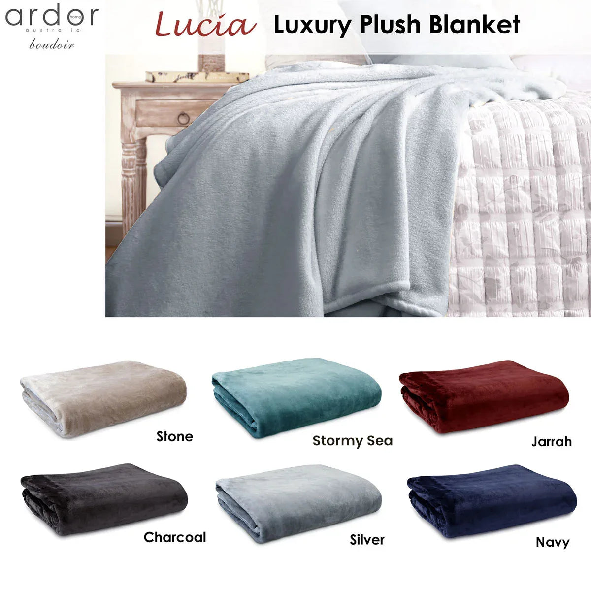 Ardor Lucia Luxury Push Blanket Silver King - Mekamart Australia