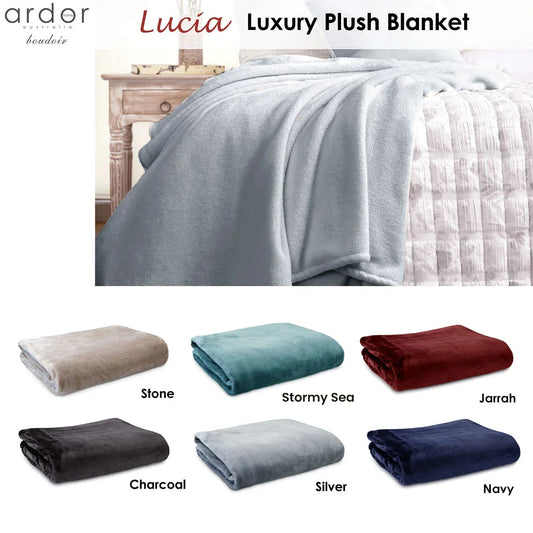 Ardor Lucia Luxury Push Blanket Silver Super King - Mekamart Australia