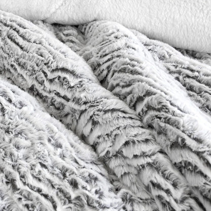 Ardor Faux Fur Silver 3 Piece Comforter Set Single/Double - Mekamart Australia