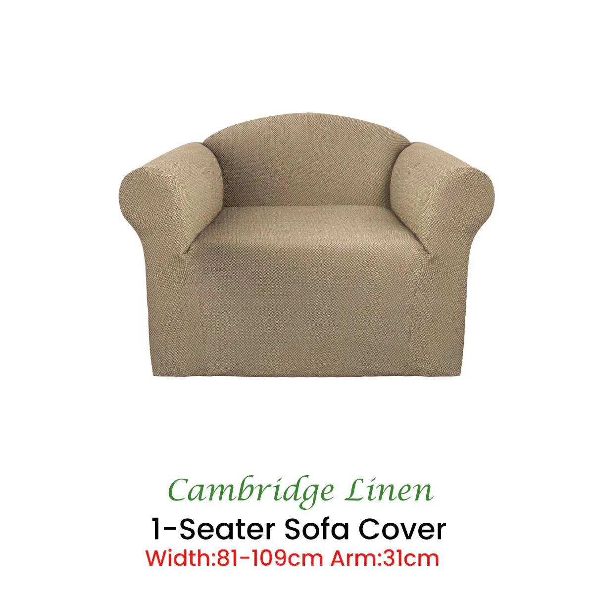Elan Cambridge Extra-stretch Couch Cover Linen One Seater Linen - Mekamart Australia