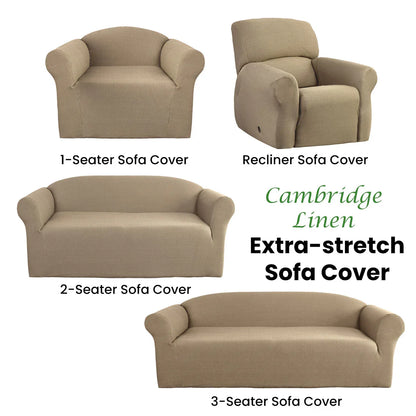 Elan Cambridge Extra-stretch Couch Cover Linen One Seater Recliner Linen - Mekamart Australia