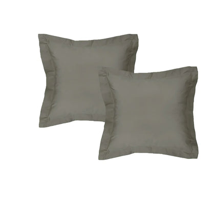Algodon Pair of 300TC Cotton European Pillowcases Charcoal - Mekamart Australia