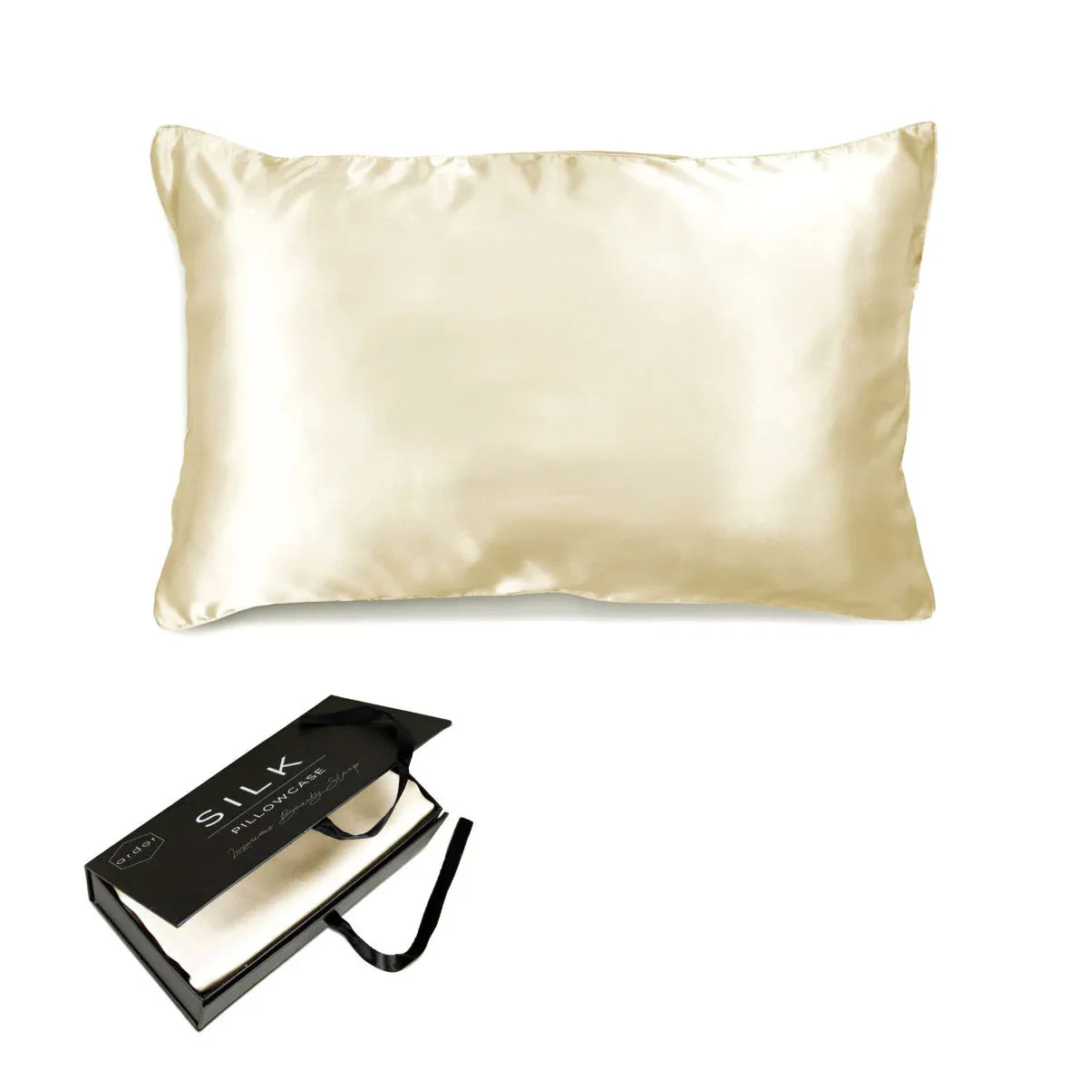 Ardor Mulberry Silk Standard Pillowcase Ivory Dreams - Mekamart Australia