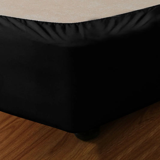 Apartmento Stretch Valance Ebony (Black) LONG SINGLE - Mekamart Australia