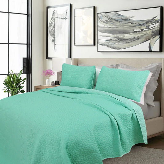 Shangri La 2000TC Carnival Glass Cooling Embroidered 3 Pcs Comforter Set King - Mekamart Australia
