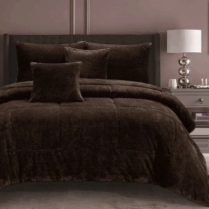 Ramesses Waffle Fleece Mocha 3 Pcs Comforter Set Double - Mekamart Australia