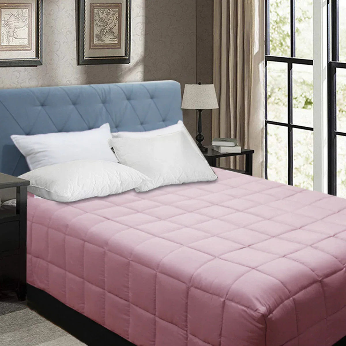 Shangri La Bamboo Blend Microfiber Box End Quilt Dusty Pink Double - Mekamart Australia