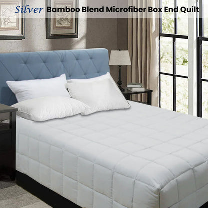 Shangri La Bamboo Blend Microfiber Box End Quilt Silver Single - Mekamart Australia