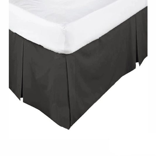 KINGDOM Box Pleated Valance Black - DOUBLE - Mekamart Australia