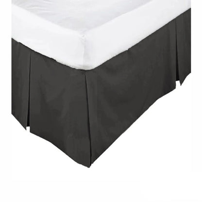 KINGDOM Box Pleated Valance Black - KING SINGLE - Mekamart Australia