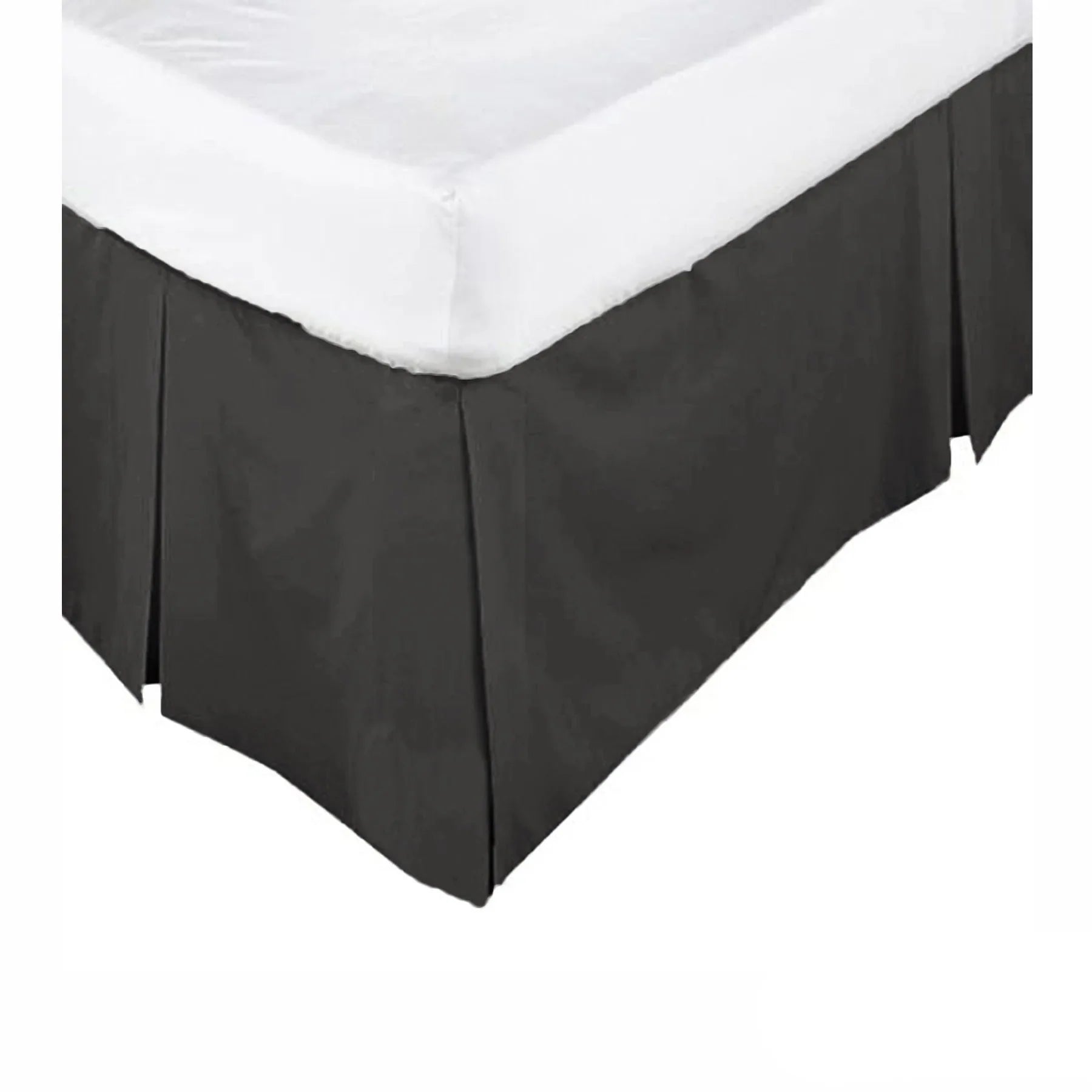 KINGDOM Box Pleated Valance Black - SINGLE - Mekamart Australia