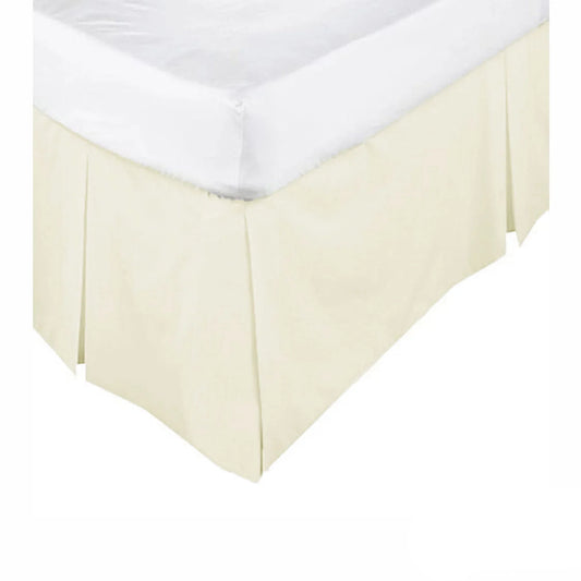 KINGDOM Box Pleated Valance Cream - KING - Mekamart Australia