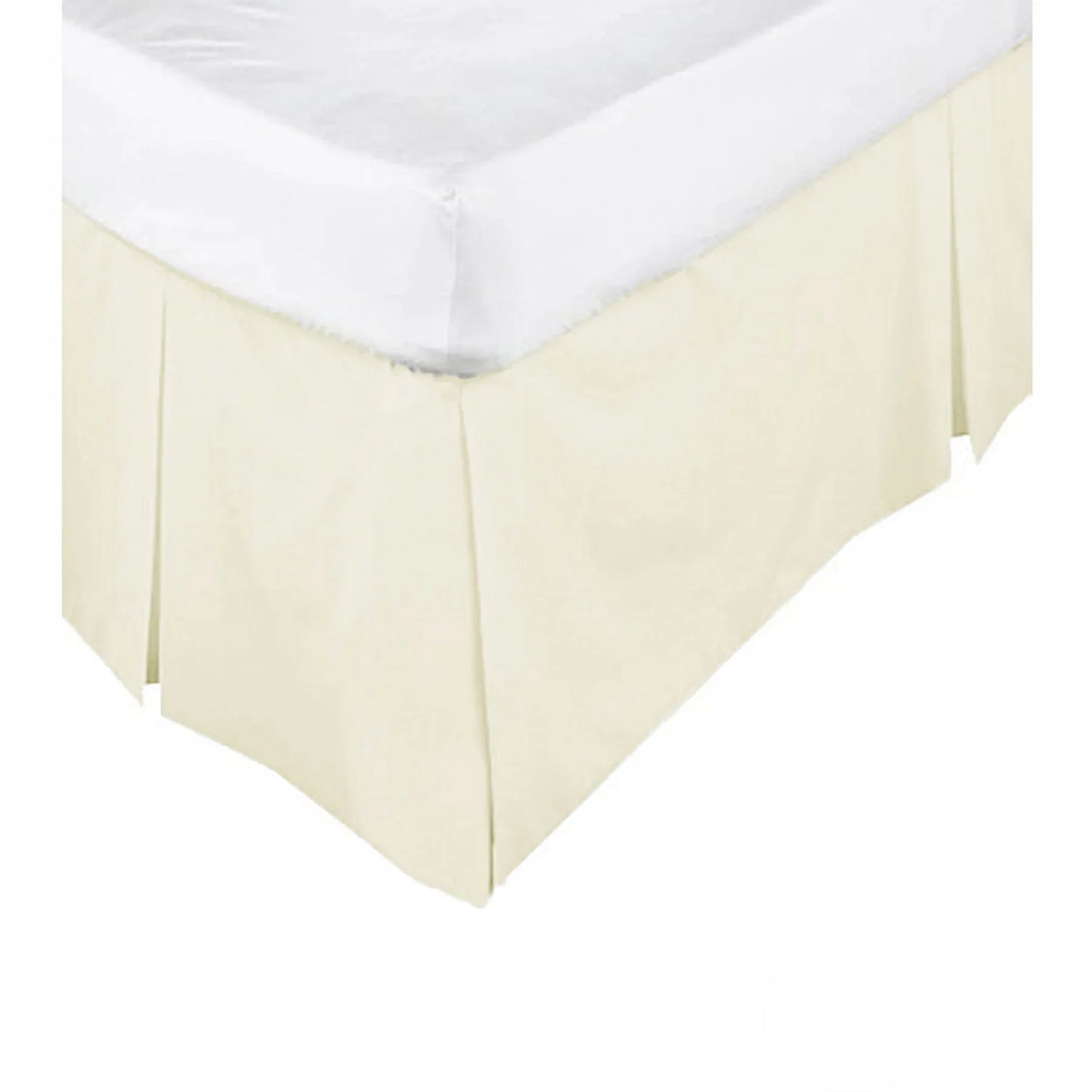 KINGDOM Box Pleated Valance Cream - SINGLE - Mekamart Australia