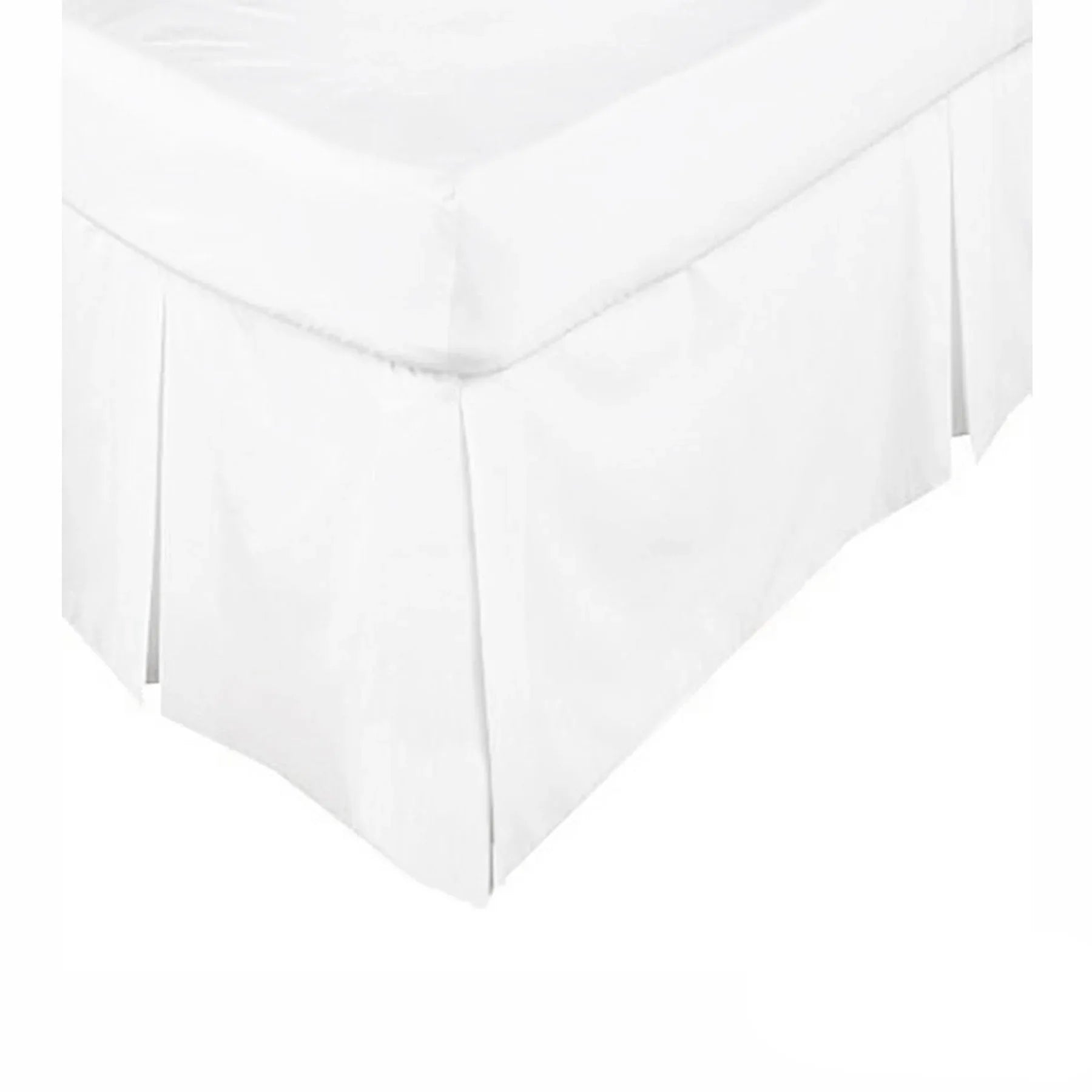 KINGDOM Box Pleated Valance White - DOUBLE - Mekamart Australia