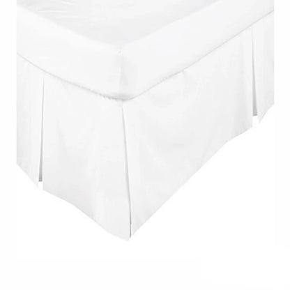 KINGDOM Box Pleated Valance White - DOUBLE - Mekamart Australia