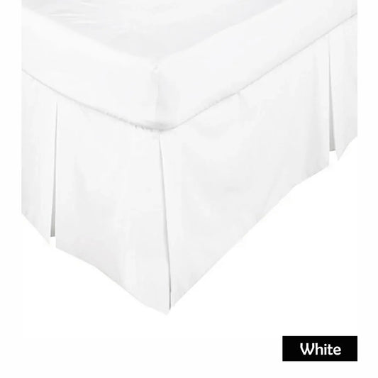 KINGDOM Box Pleated Valance White - DOUBLE - Mekamart Australia