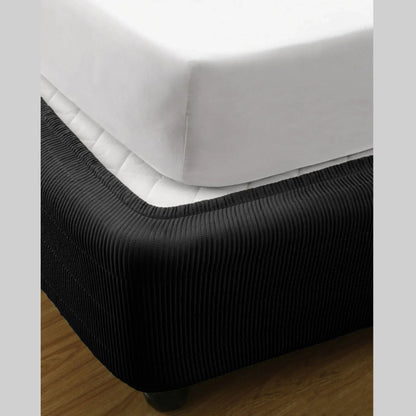 Ramesses Vertical Quilted Valance Black KING SINGLE - Mekamart Australia
