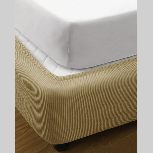 Ramesses Vertical Quilted Valance Linen DOUBLE - Mekamart Australia