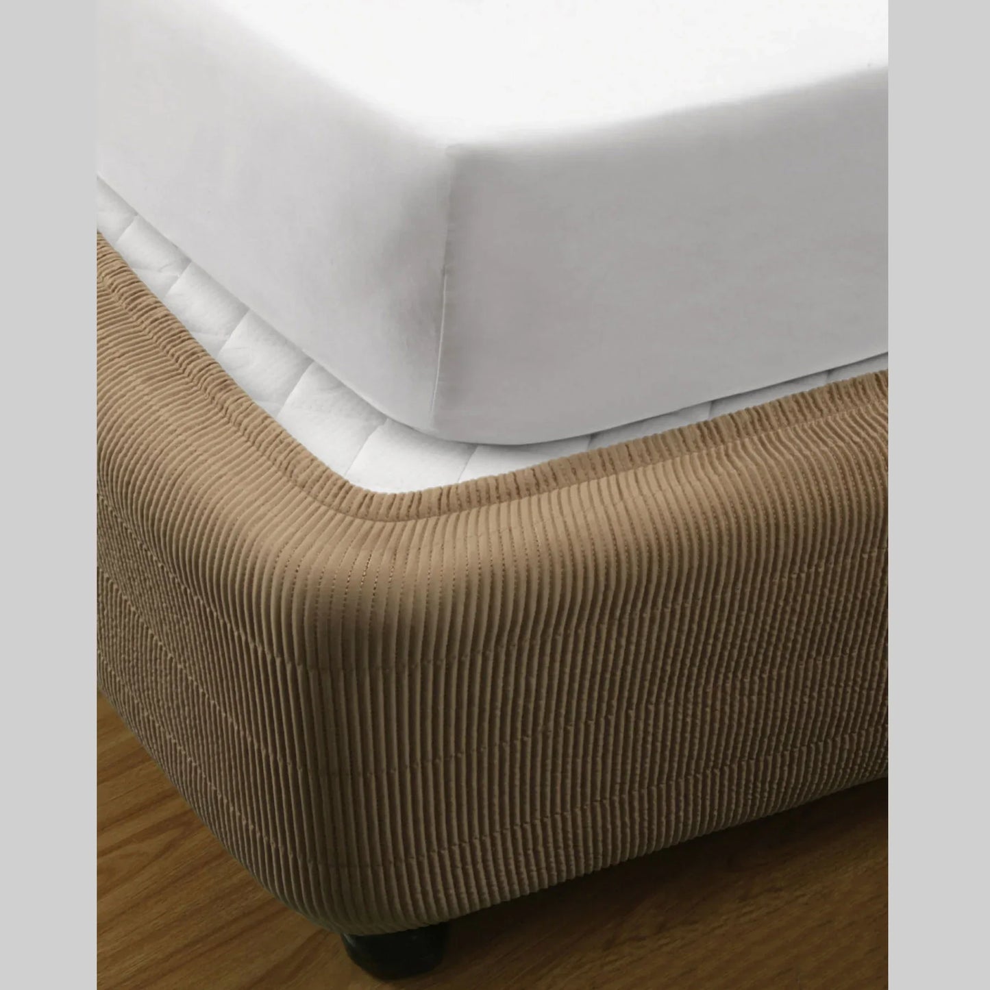 Ramesses Vertical Quilted Valance Mocha SINGLE - Mekamart Australia