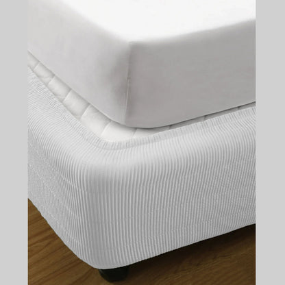 Ramesses Vertical Quilted Valance White DOUBLE - Mekamart Australia