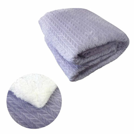 Ardor Liam Lilac Winter Fleece Blanket with Sherpa Reverse 150x200cm - Mekamart Australia