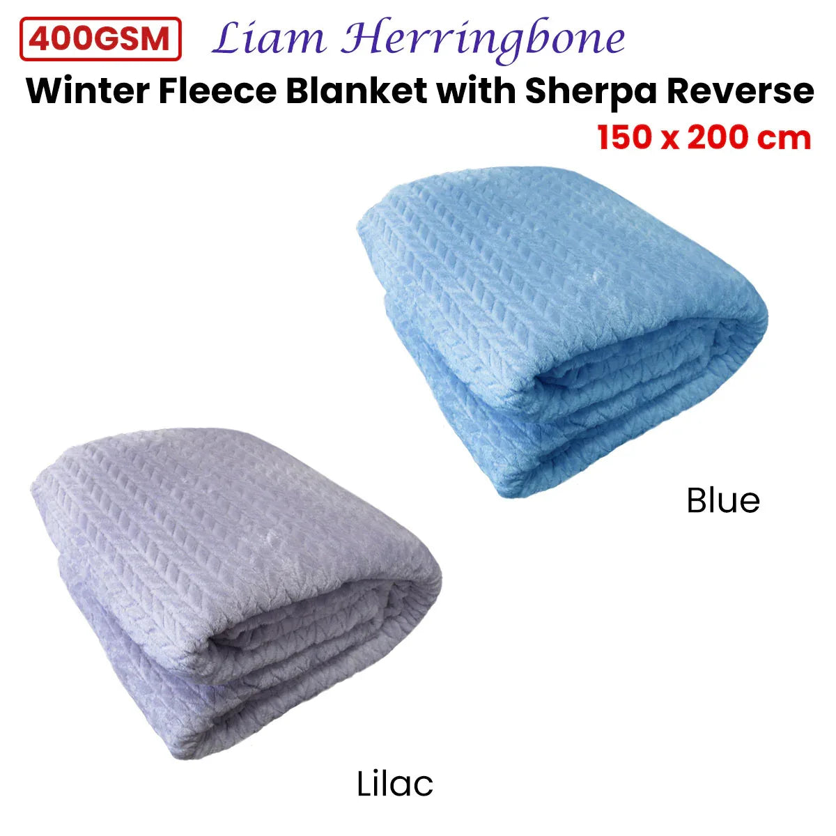 Ardor Liam Lilac Winter Fleece Blanket with Sherpa Reverse 150x200cm - Mekamart Australia