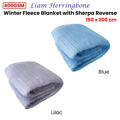 Ardor Liam Lilac Winter Fleece Blanket with Sherpa Reverse 150x200cm - Mekamart Australia