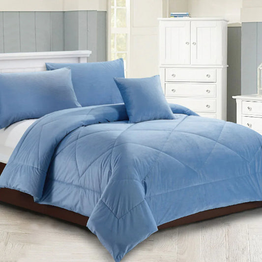 Georges Fine Linens Carrington Quilt / Comforter Set Chambray Blue King - Mekamart Australia