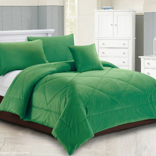 Georges Fine Linens Carrington Quilt / Comforter Set Green King - Mekamart Australia