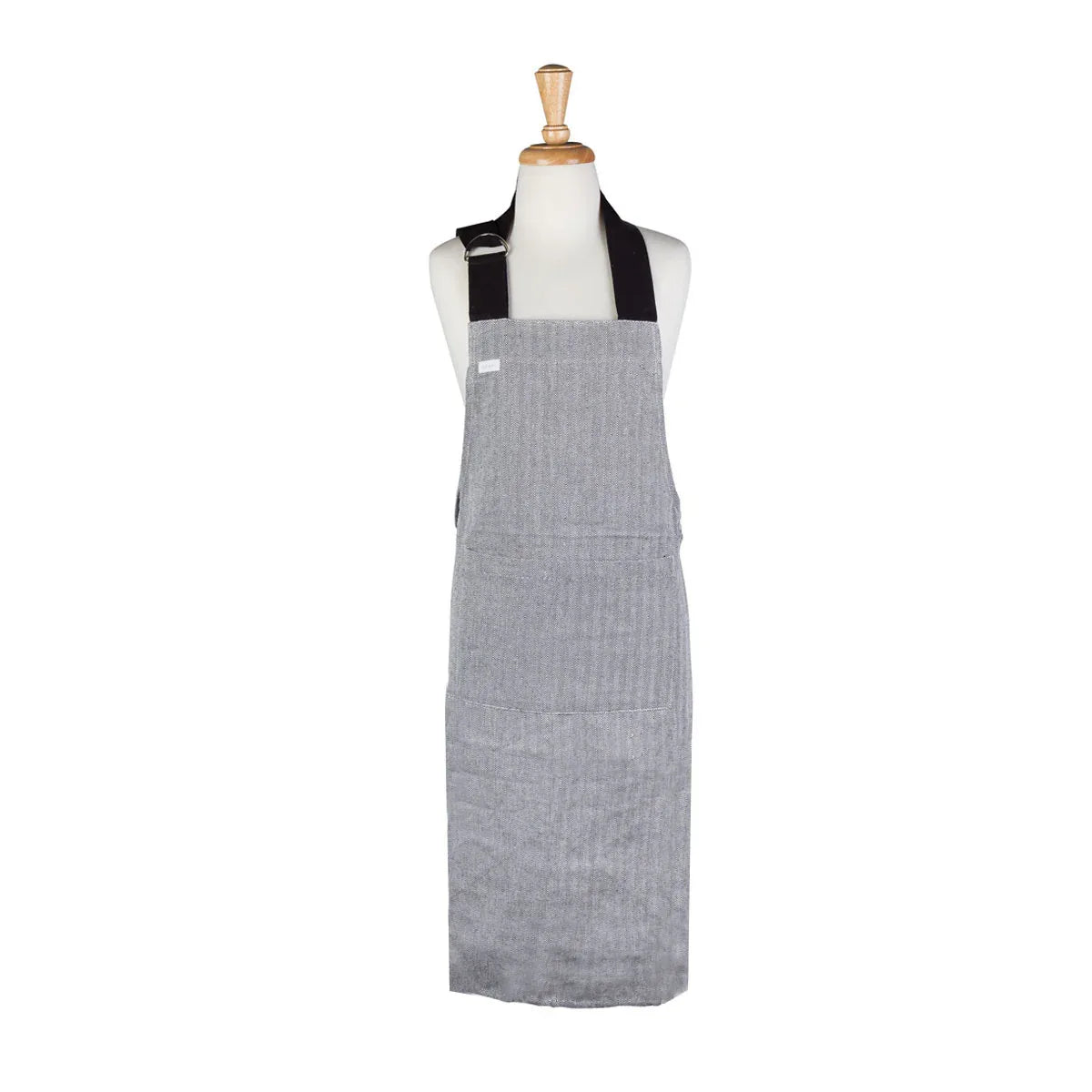 Rans Herringbone Black Cotton Apron - Mekamart Australia