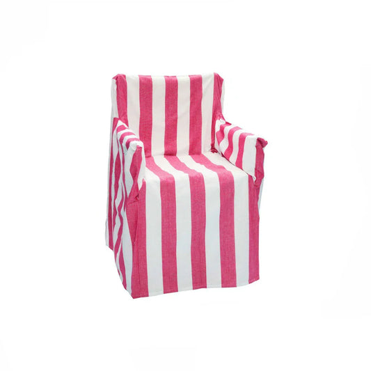 Rans Alfresco 100% Cotton Director Chair Cover - Striped Hot Pink - Mekamart Australia