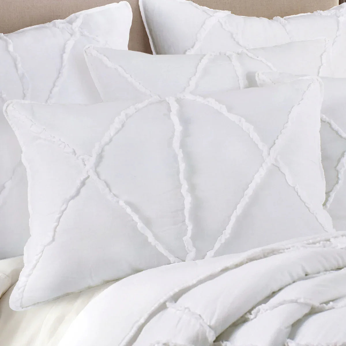 Jenny Mclean Bobby Ruffle White 3 Piece Coverlet Set Super King - Mekamart Australia