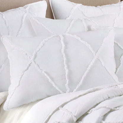 Jenny Mclean Bobby Ruffle White 3 Piece Coverlet Set Super King - Mekamart Australia