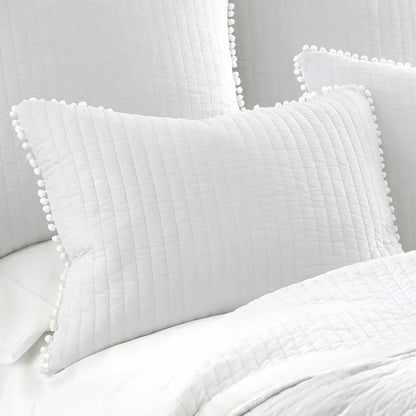 Jenny Mclean Clavo Pompom White 3 Piece 100% Cotton Coverlet Set King - Mekamart Australia