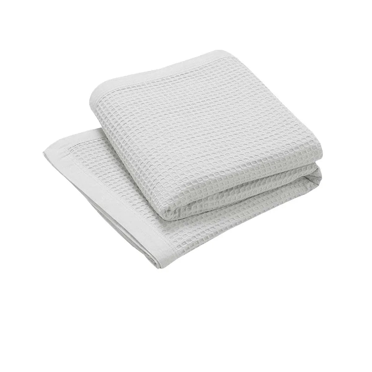 Living @ Home 350gsm 100% Cotton Breathable Waffle Blanket Single 180 x 230 cm White - Mekamart Australia