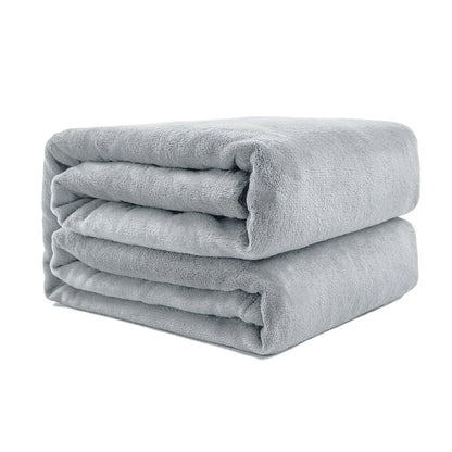 Super Soft Micro Flannel Plush Blanket Queen 220 x 240cm Cream - Mekamart Australia