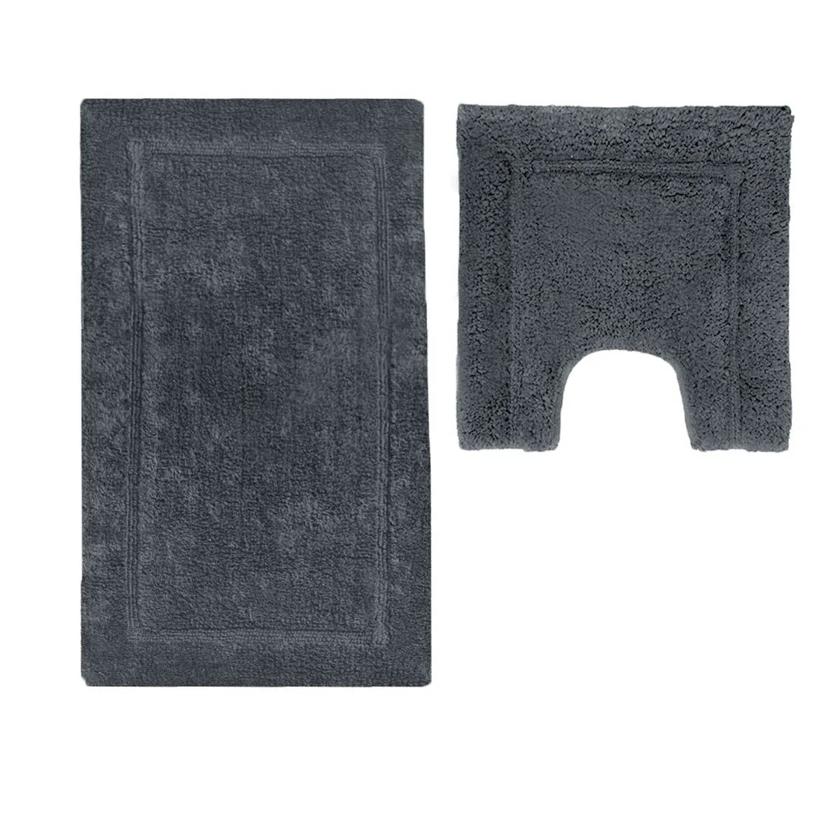 2200GSM 2 Pce Axel 100% Cotton Bath Mat Set Charcoal - Mekamart Australia