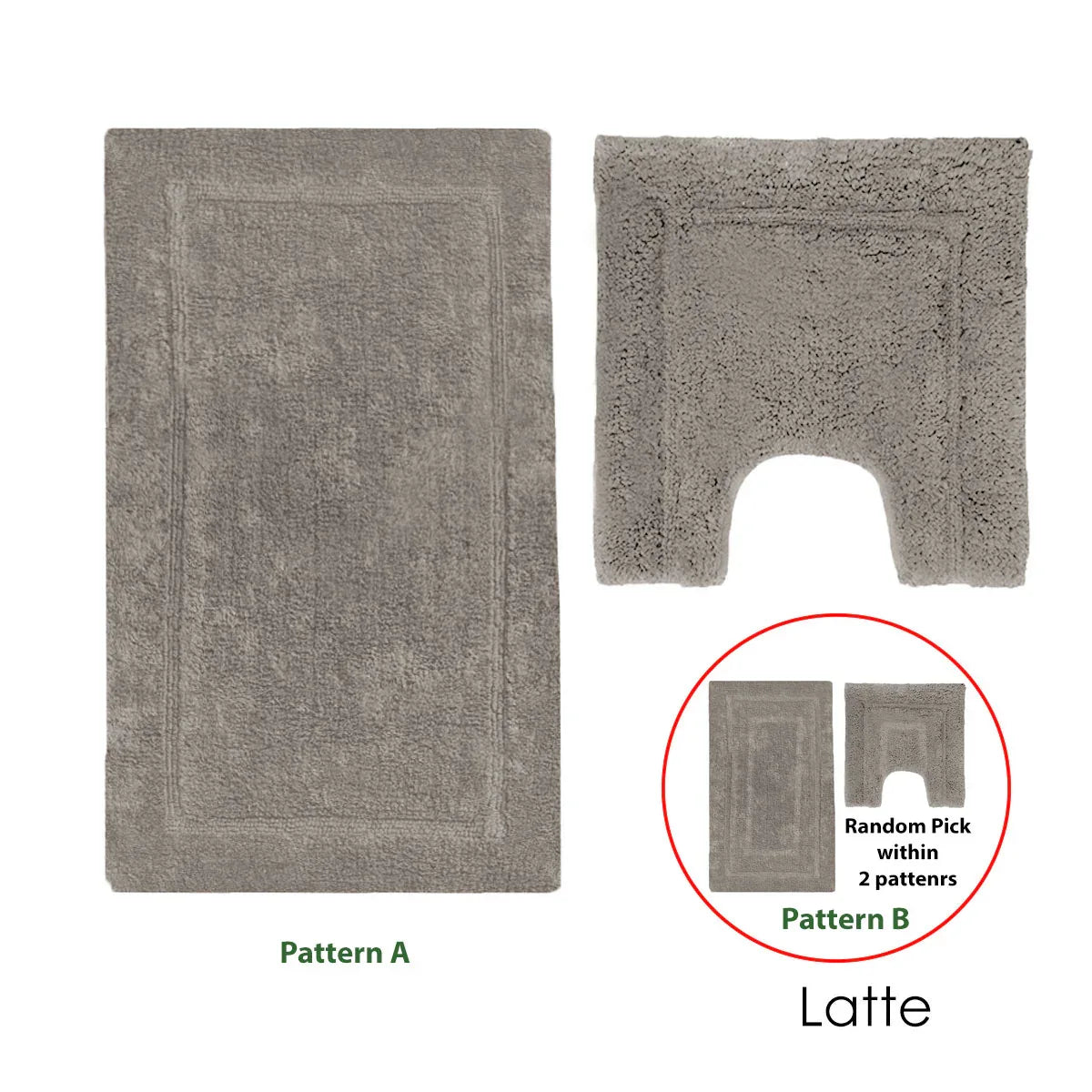 2200GSM 2 Pce Axel 100% Cotton Bath Mat Set Latte - Mekamart Australia
