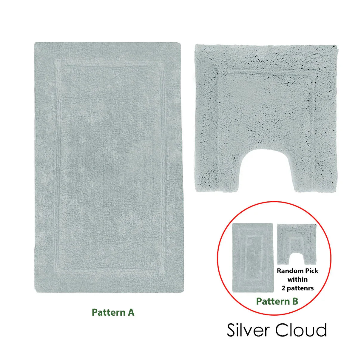 2200GSM 2 Pce Axel 100% Cotton Bath Mat Set Silver Cloud - Mekamart Australia