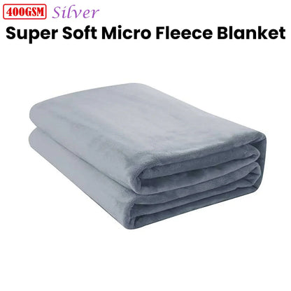 Jason 400GSM Super Soft Micro Fleece Blanket Silver King - Mekamart Australia