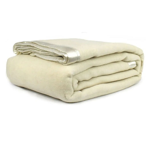 Jason 400GSM Australian Washable Wool Blanket Ivory Queen/King - Mekamart Australia