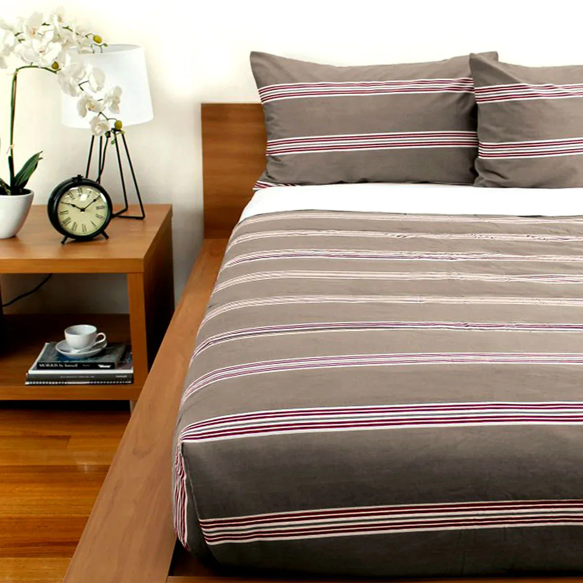 Jason Hudson Stripe Almond Comforter Set King - Mekamart Australia