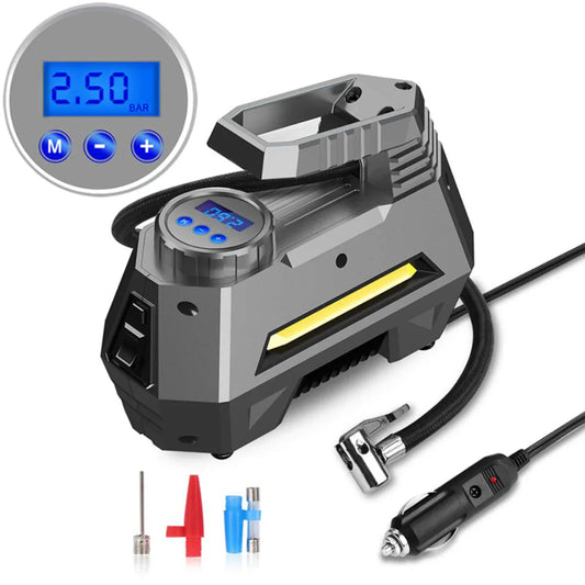 Portable Digital Car Air Compressor Tire Inflator With Emergency Flashlight - Mekamart Australia