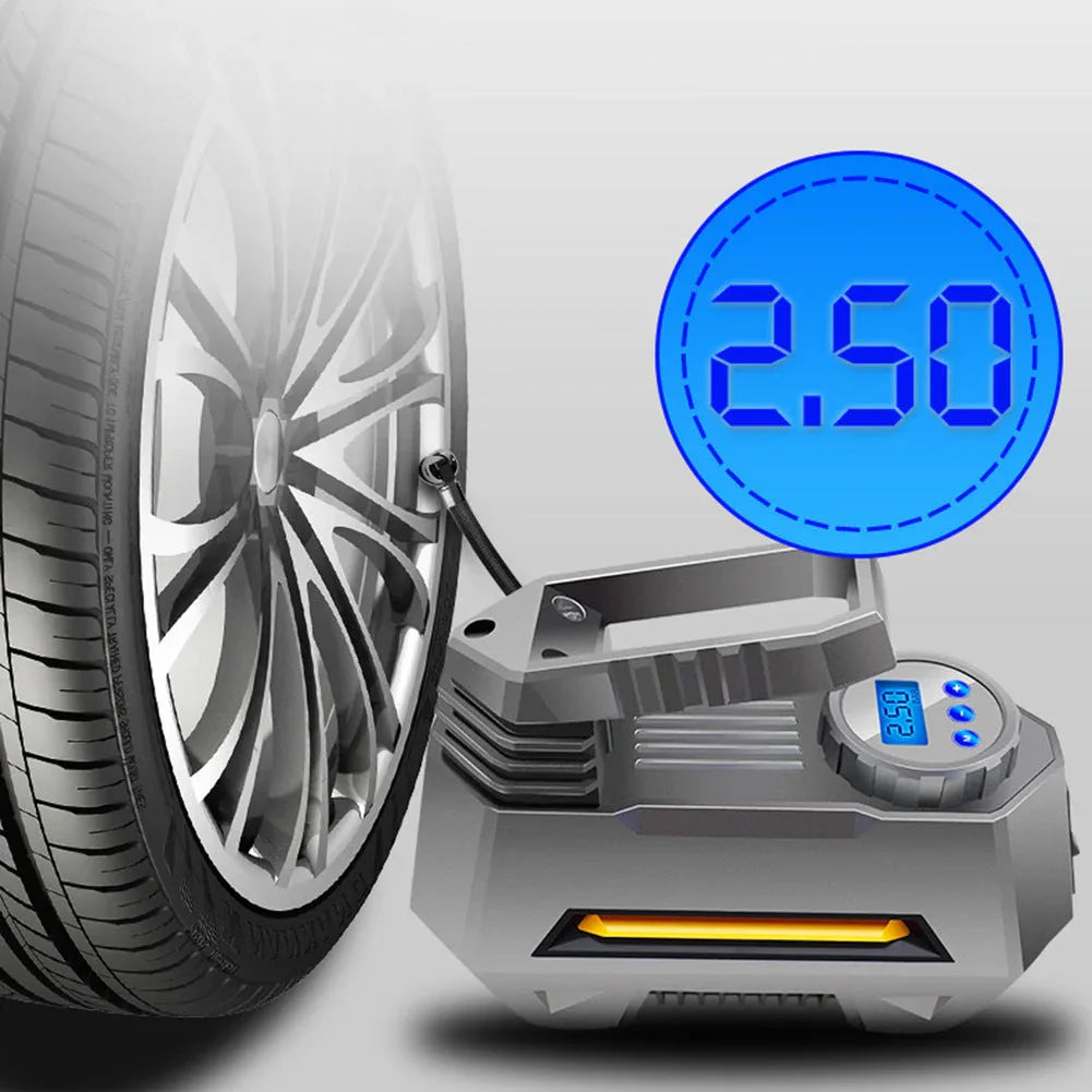 Portable Digital Car Air Compressor Tire Inflator With Emergency Flashlight - Mekamart Australia